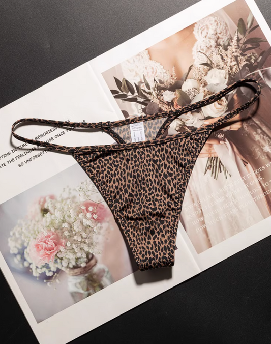 #86 New Leopard Print Thong