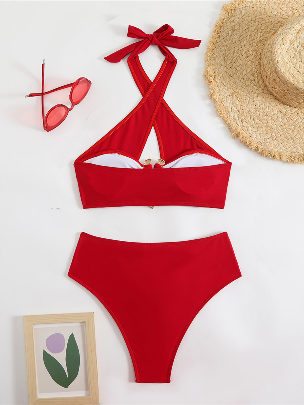 #59 Halter Cut Out High Waist Bikini