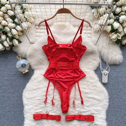 #132 Women Hotsweet Mesh Vintage Straps Bodysuits