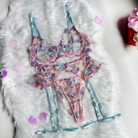 #163 Utellady Fairy Lingerie Floral Transparent