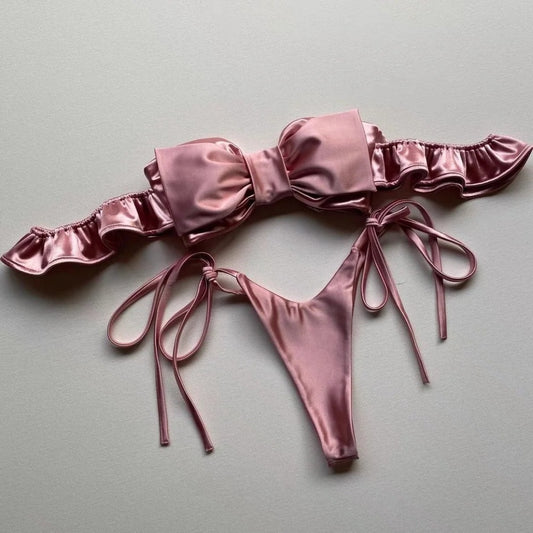 #170 Sexy 2 Pieces Pink Bikini
