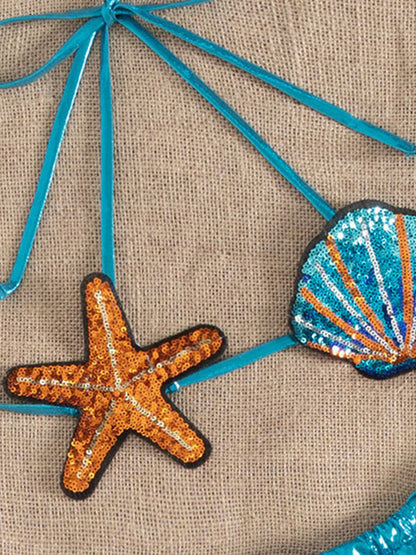 #31 Summer Swimwear Shiny Sequin Shell Starfish Bikini
