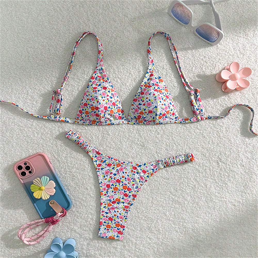 #18 Sexy Floral Bikini Triangle String Extreme Y2K
