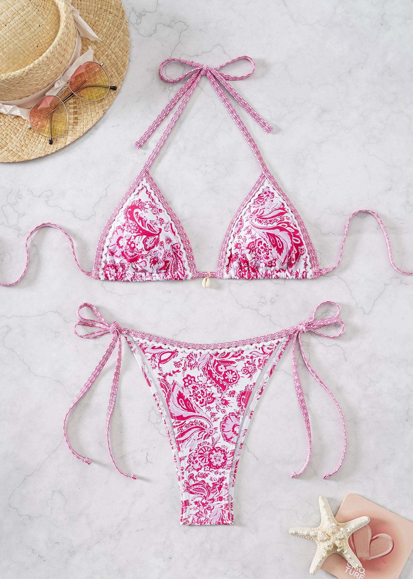 #28 Laced Up Split Swimsuit High Waist Beach Bikini
