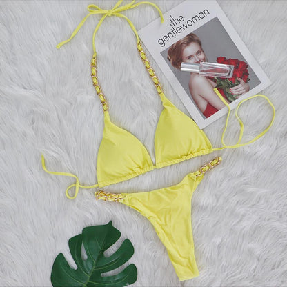 #100 Sexy Red Triangle String Bikini