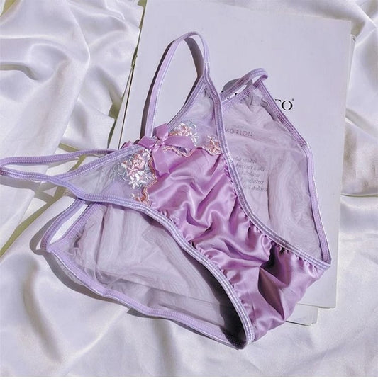 #174 Floral Embroidered Lingerie Set Cutout Unlined Bra
