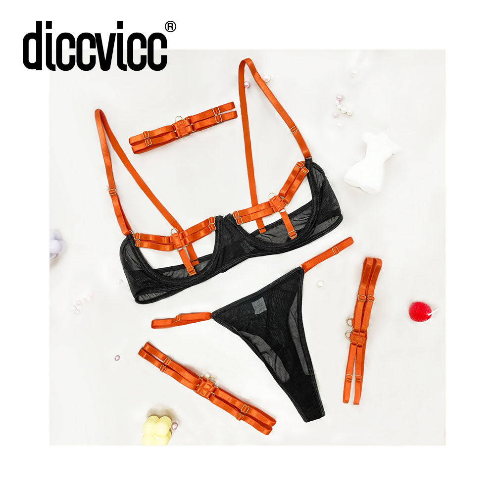 #84 Diccvicc Sexy Underwear Set Patchwork Harness Sensual Lingerie