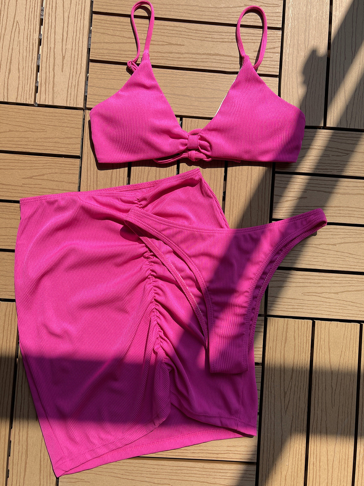 #11 Ribbed With Skirt Padded Bikini
