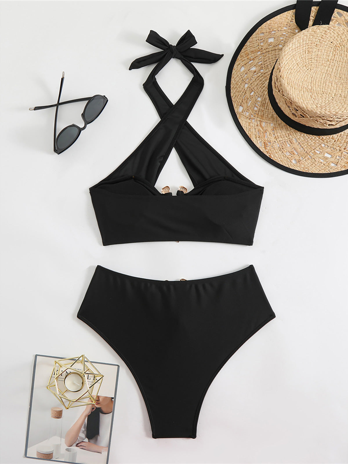 #59 Halter Cut Out High Waist Bikini
