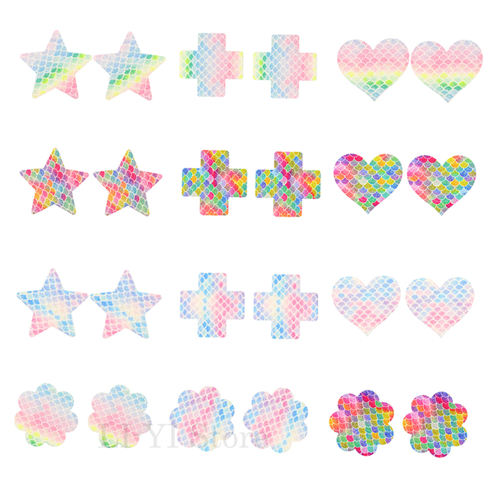 #116 Sexy Glitter Nipple Cover Polka-dot Heart Cross Shape Pasties