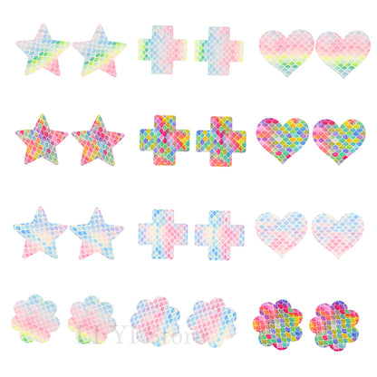 #116 Sexy Glitter Nipple Cover Polka-dot Heart Cross Shape Pasties