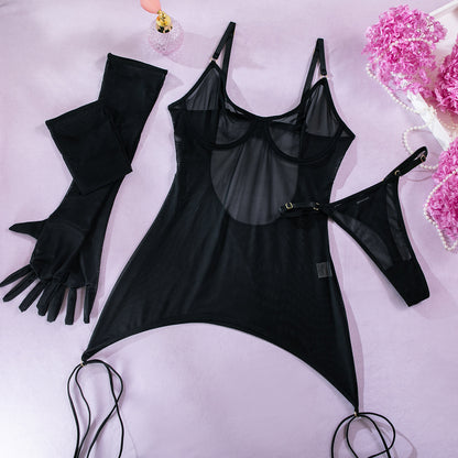 #130 Perspective Bodysuit with Rope Gloves