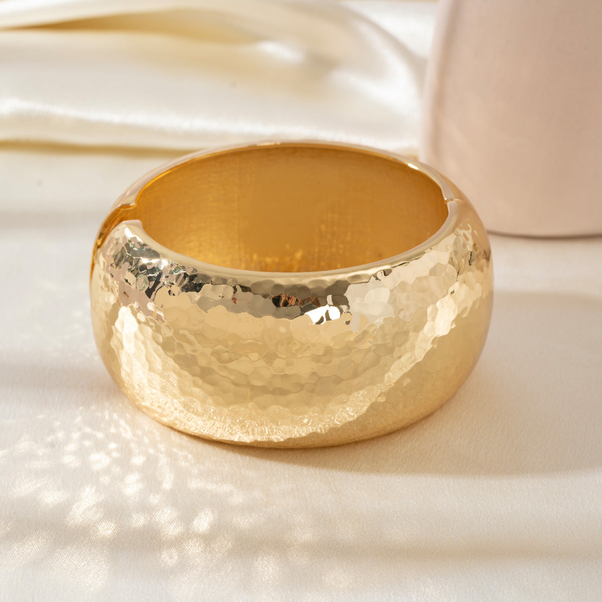 #62 New Beige Tie Dye Wide Asymmetrical Resin Bracelet