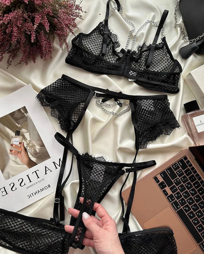#169 Lingerie Underwear Bras Sets Lace Garter Lingerie