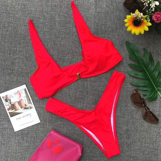 #101 Red Bikini Sets Brazilian Swimsuit Micro Thong