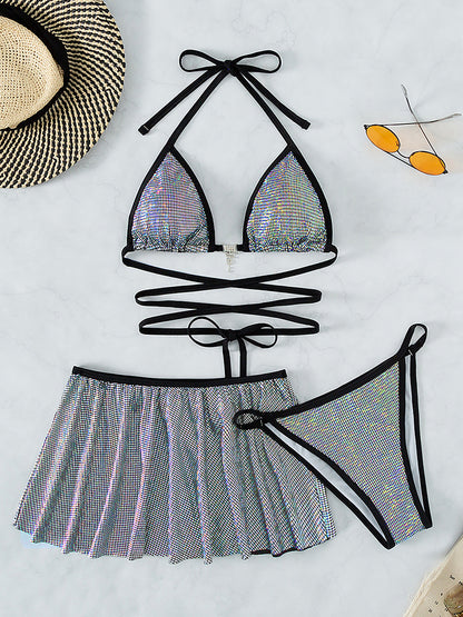 #24 Wrap Around Halter with Skirt Bikini