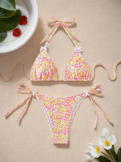 #28 Laced Up Split Swimsuit High Waist Beach Bikini