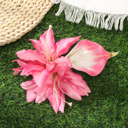 #72 AWAYTR Artificial Pink Flowers Hairpin Party Flower