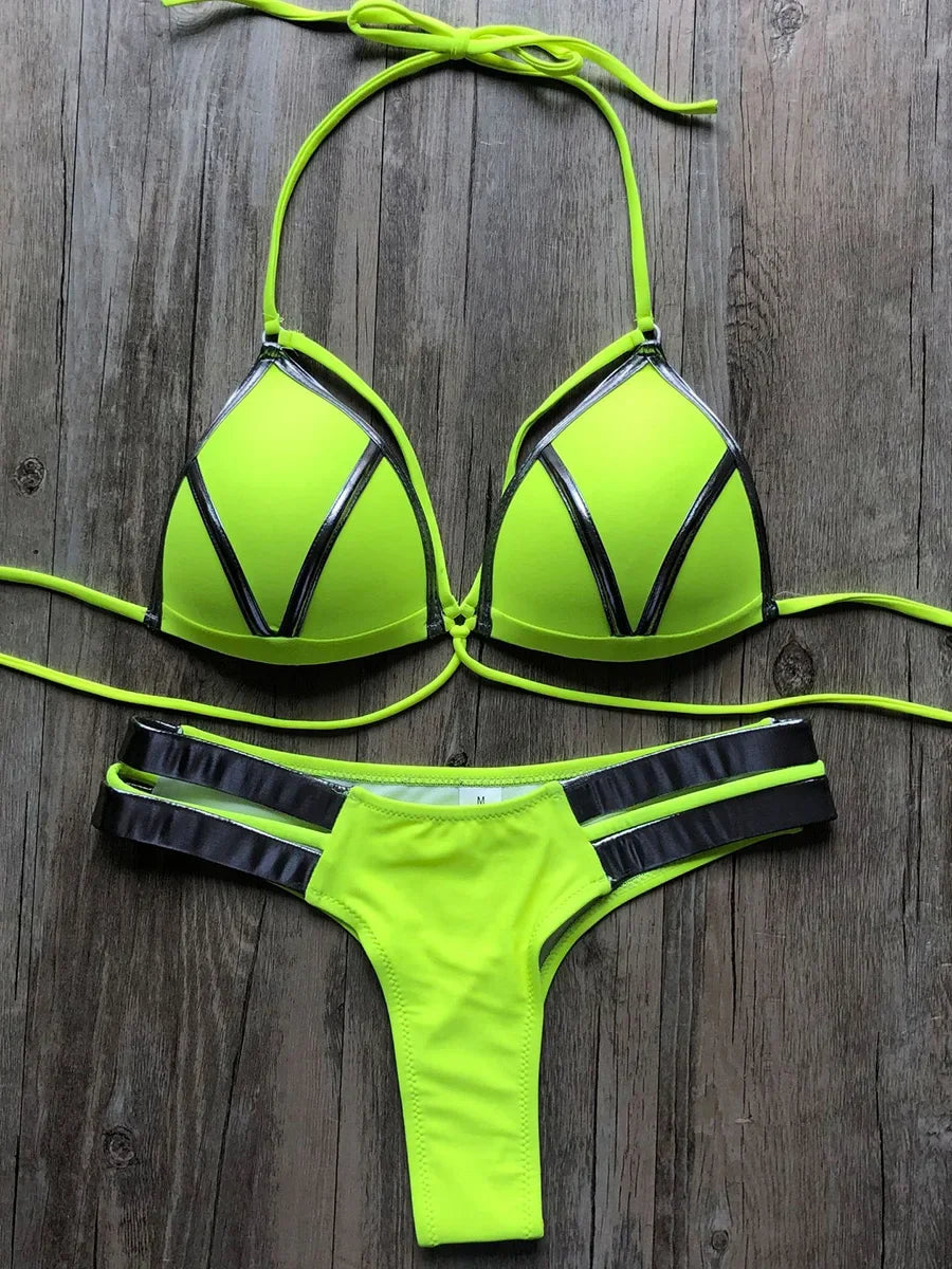 #25 Sexy Halter Push Up Brazilian Bikini