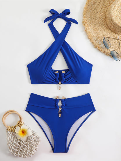#59 Halter Cut Out High Waist Bikini