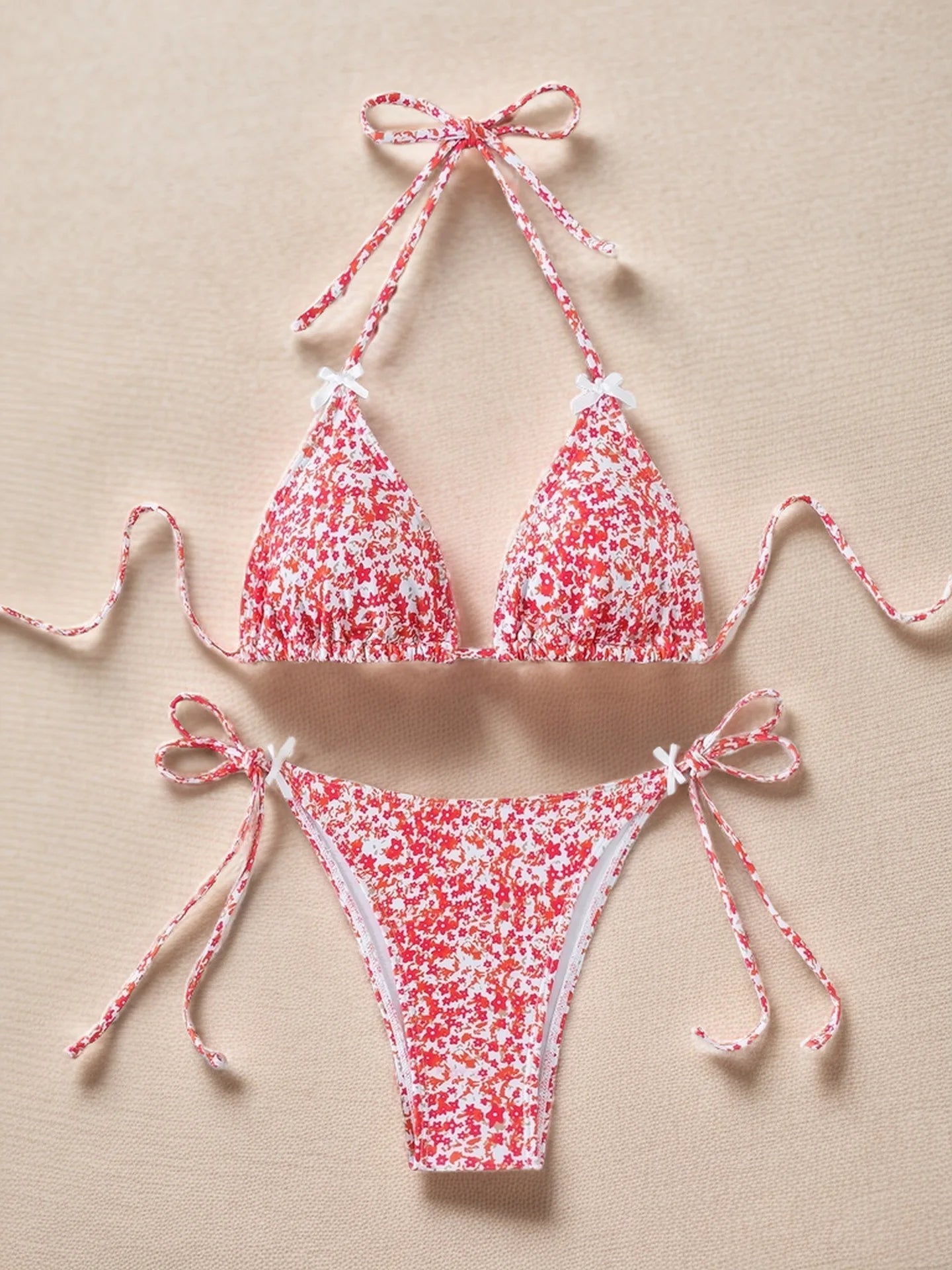 #28 Laced Up Split Swimsuit High Waist Beach Bikini