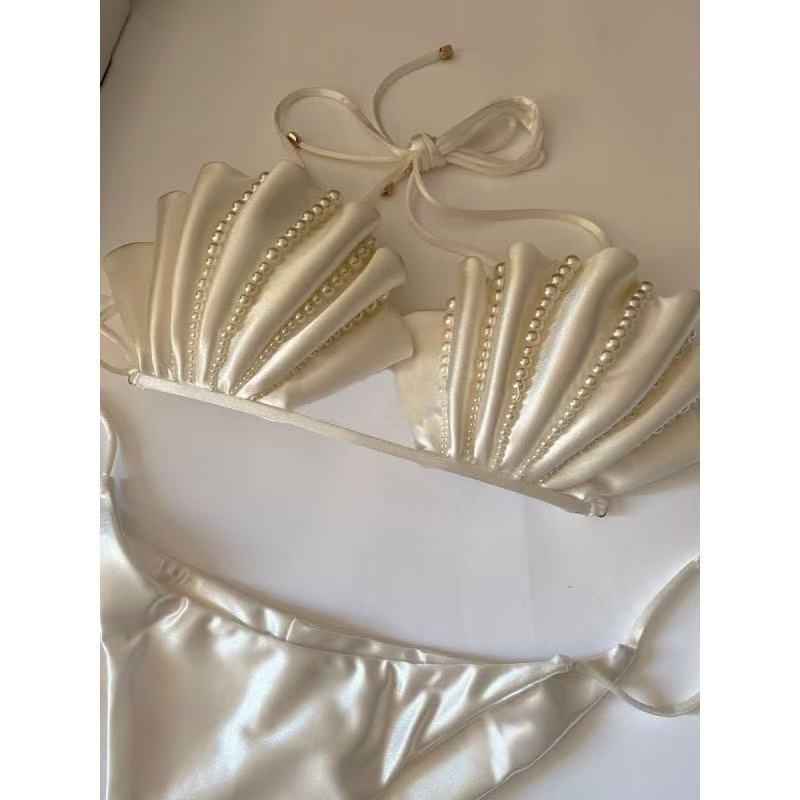 #60 Sexy Pearls Swimsuit with Skirt