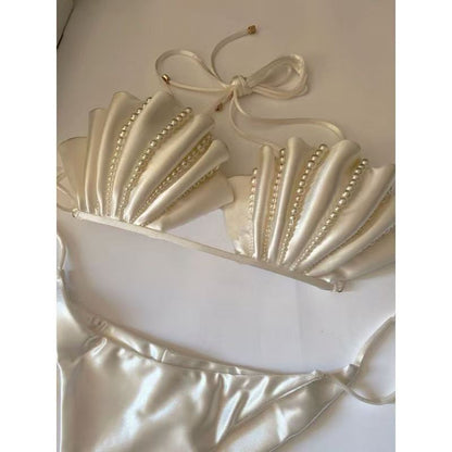 #60 Sexy Pearls Swimsuit with Skirt