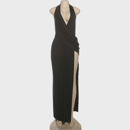#107 Weird Puss Sexy Backless Long Dress