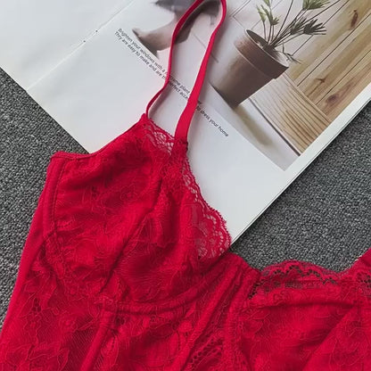#157 Foamlina Sexy Floral Lace Crop