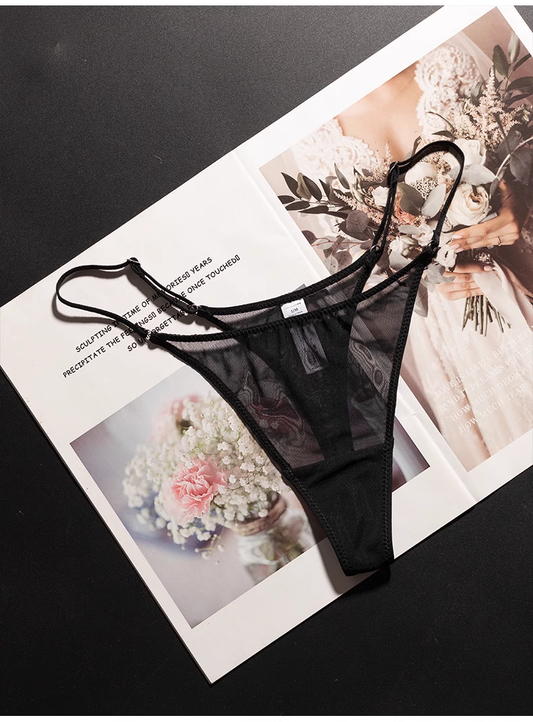 #87 New European and American Sexy Lace T-Back Transparent Mesh