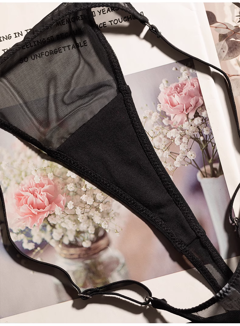 #87 New European and American Sexy Lace T-Back Transparent Mesh