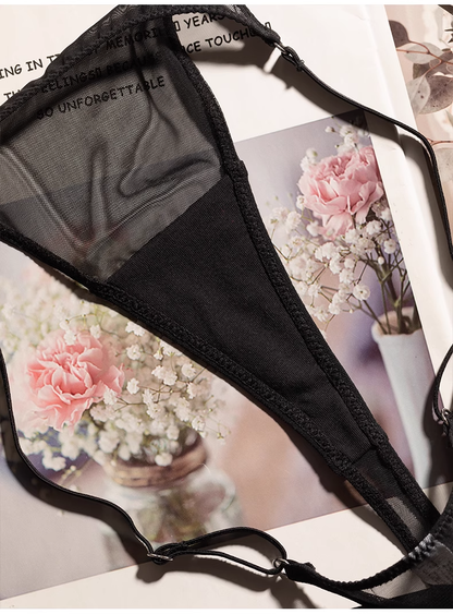 #87 New European and American Sexy Lace T-Back Transparent Mesh